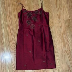 Ann Taylor Burgundy Floral Mini Dress